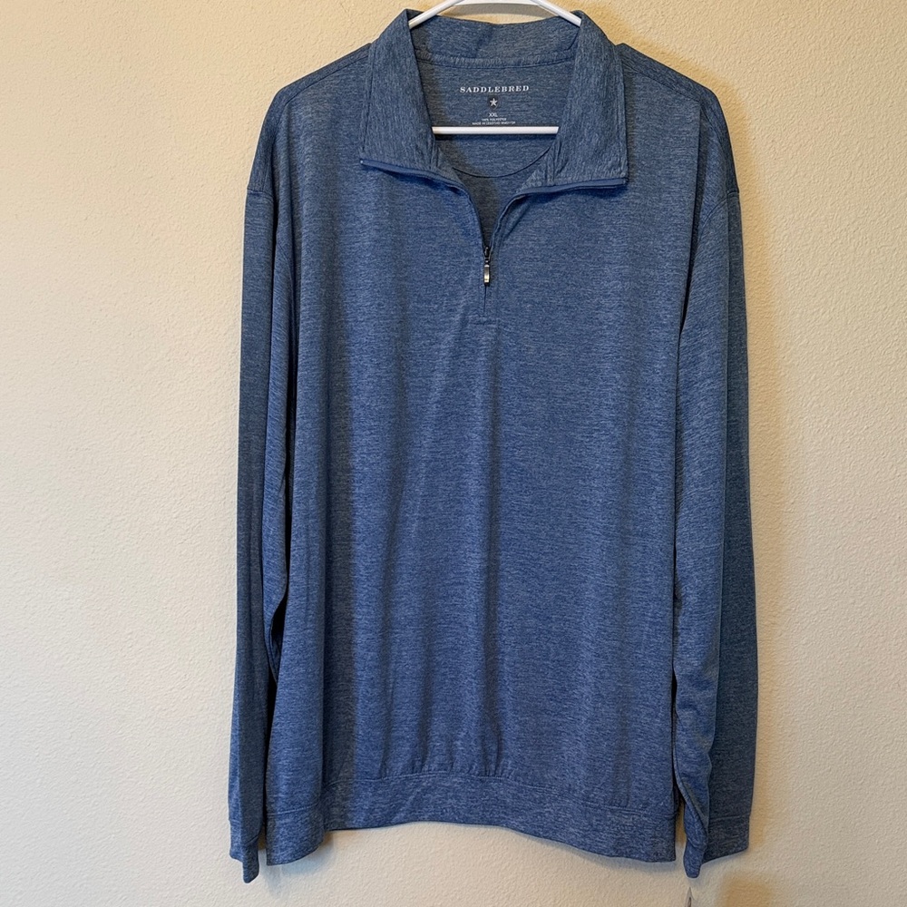 NWT SaddleBred Heathered Blue Pullover Size XXL